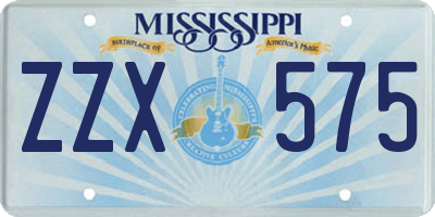 MS license plate ZZX575