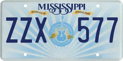 MS license plate ZZX577