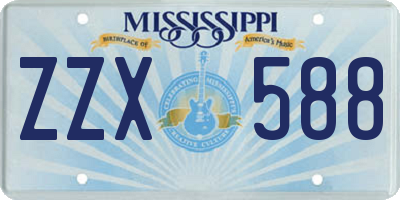 MS license plate ZZX588