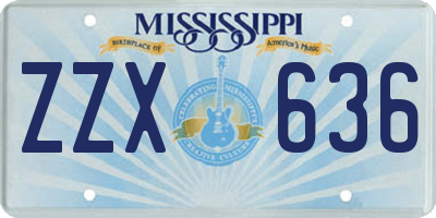 MS license plate ZZX636