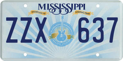 MS license plate ZZX637