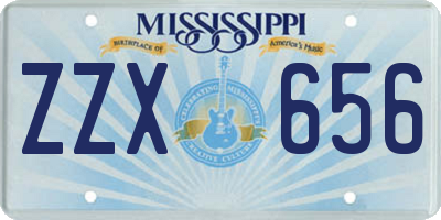 MS license plate ZZX656