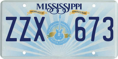 MS license plate ZZX673