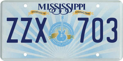 MS license plate ZZX703