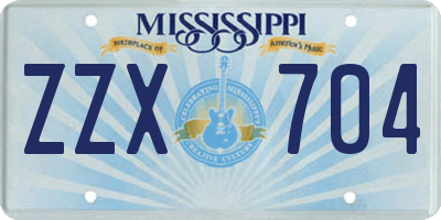 MS license plate ZZX704