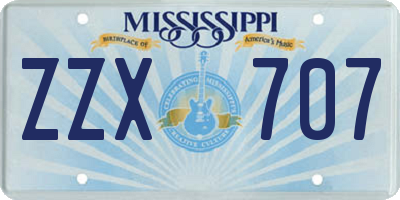 MS license plate ZZX707