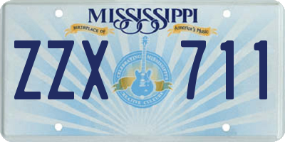 MS license plate ZZX711