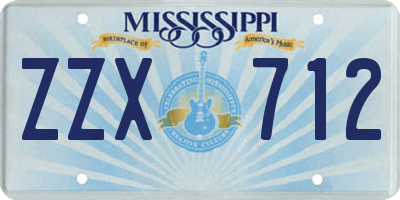 MS license plate ZZX712