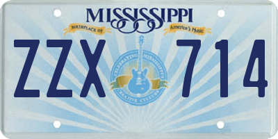 MS license plate ZZX714