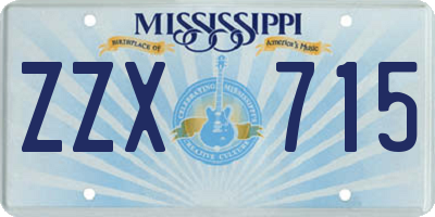 MS license plate ZZX715