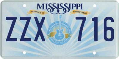 MS license plate ZZX716