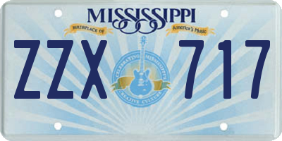 MS license plate ZZX717