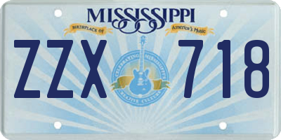 MS license plate ZZX718