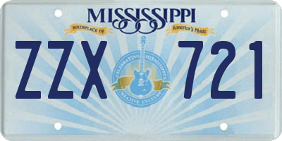 MS license plate ZZX721