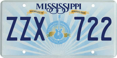 MS license plate ZZX722