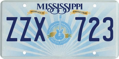 MS license plate ZZX723