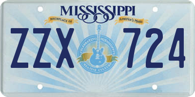 MS license plate ZZX724