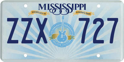 MS license plate ZZX727