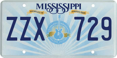 MS license plate ZZX729