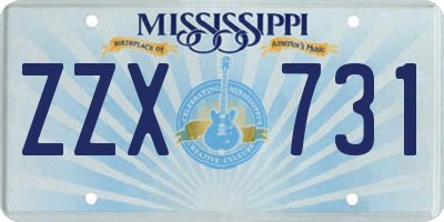 MS license plate ZZX731