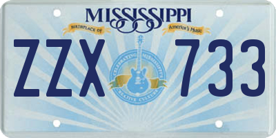 MS license plate ZZX733