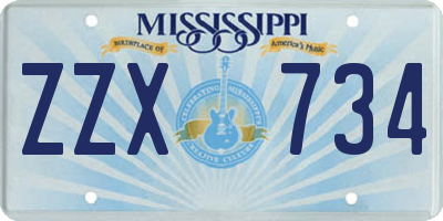 MS license plate ZZX734