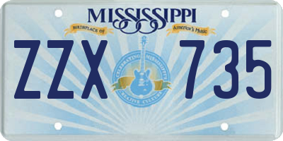 MS license plate ZZX735