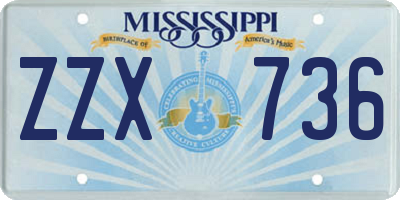 MS license plate ZZX736