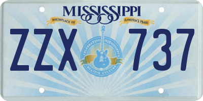 MS license plate ZZX737