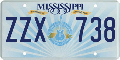 MS license plate ZZX738