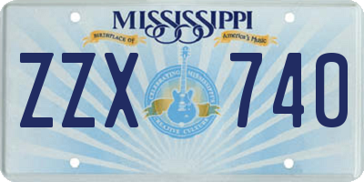 MS license plate ZZX740