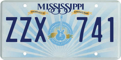 MS license plate ZZX741