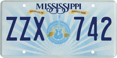 MS license plate ZZX742