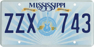 MS license plate ZZX743