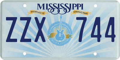 MS license plate ZZX744