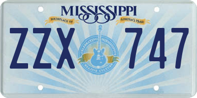 MS license plate ZZX747