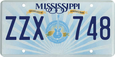 MS license plate ZZX748