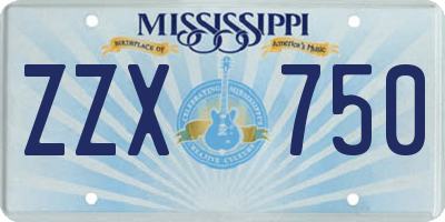 MS license plate ZZX750