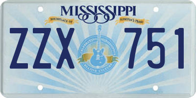 MS license plate ZZX751