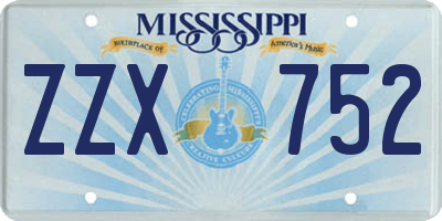 MS license plate ZZX752