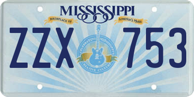 MS license plate ZZX753