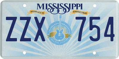 MS license plate ZZX754