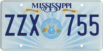 MS license plate ZZX755