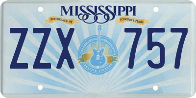 MS license plate ZZX757