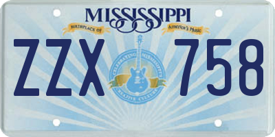 MS license plate ZZX758