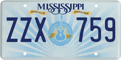 MS license plate ZZX759