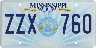 MS license plate ZZX760