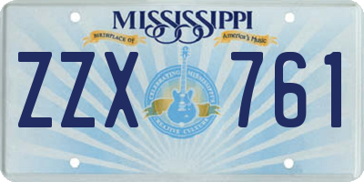 MS license plate ZZX761