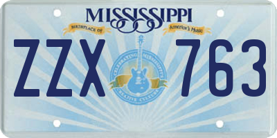 MS license plate ZZX763