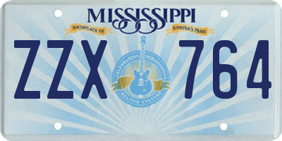 MS license plate ZZX764